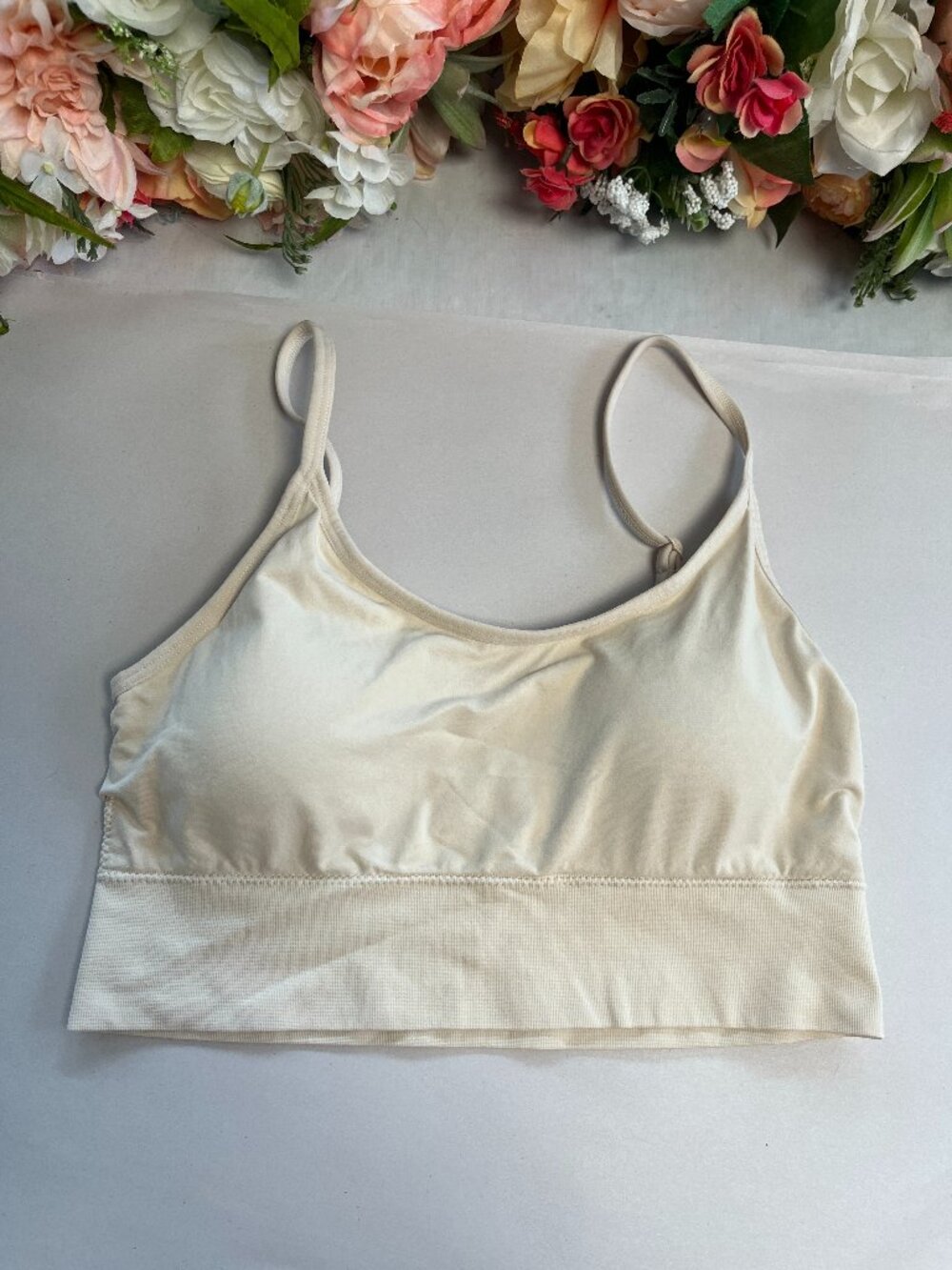 State of Day Seamless Bralette Ivory Large Wireless Comfort